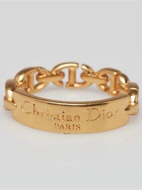 Authentic Christian Dior Gold Chain Ring! (L) Sz. ~ 7.5